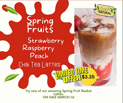 Spring Fruit Basket Chai Tea Lattes